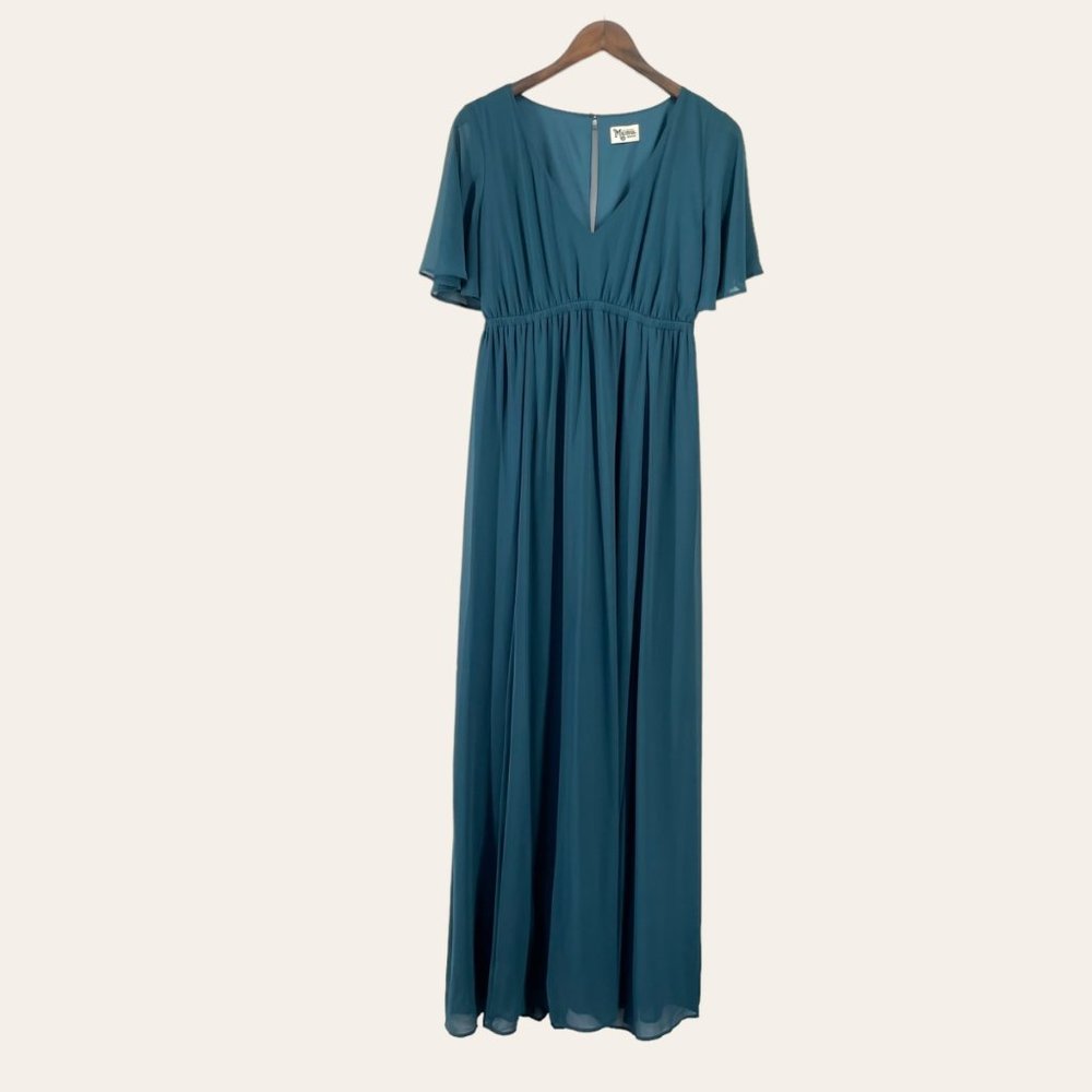 Show Me Your Mumu Emily Empire Teal‎ Blue Maxi Dress
